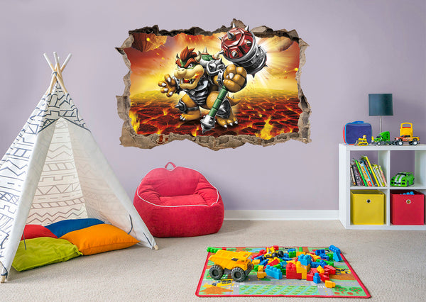 BOWSER Super Mario Bros Decal Removable WALL STICKER Home Decor Art Kids  Bedroom