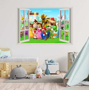 Super Mario Bros 3D Window Wall Sticker Decal Home Decor Mural Art SMR47