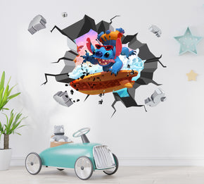 Stitch Surfing 3D Explosion Wall Sticker Decal Decor Art Mural Removable STCH21