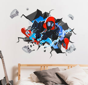 Miles Morales Spiderman 3D Explosion Wall Sticker Decal Home Decor Mural Art SPM15