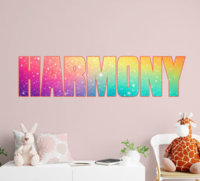 Rainbow Princess Personalized Name Wall Sticker Removable Decal Custom Decor Art OR41