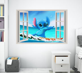 Stitch 3D Window Wall Sticker Removable Decal Home Decor Mural Art STCH17