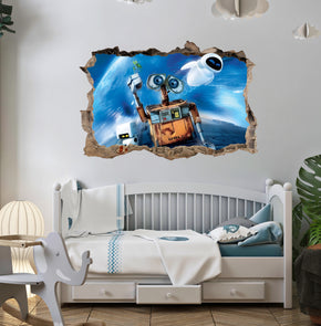 WALL-E 3D Smashed Wall Decal Removable Sticker Art Decor MMS27