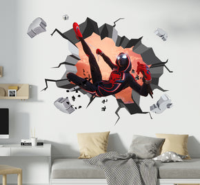 Miles Morales Spiderman 3D Explosion Wall Sticker Decal Home Decor Mural Art SPM18