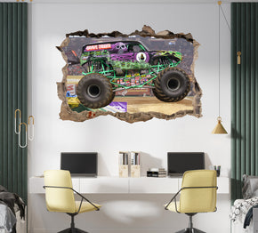 Monster Jam Grave Digger 3D Smashed Wall Decal Sticker Art Decor MJ05