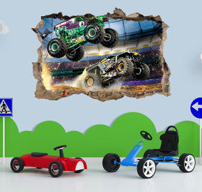 Monster Jam Grave Digger 3D Smashed Wall Decal Sticker Art Decor MJ06