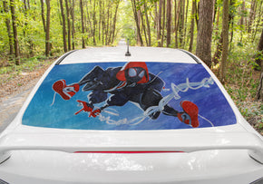 Miles Morales Spiderman Car Rear Window See-Through Net Decal SPM23