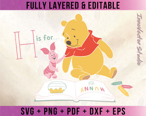 Winnie The Pooh Premium Layered SVG Vector for Cricut and Silhouette Digital File Download