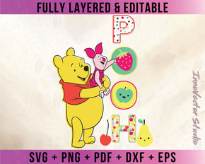 Winnie The Pooh Premium Layered SVG Vector for Cricut and Silhouette Digital File Download