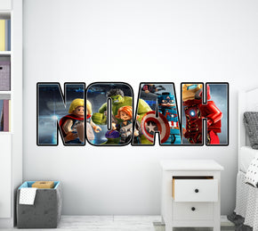 Lego Batman Personalized Name Wall Sticker Removable Decal Custom Decor Art LG09