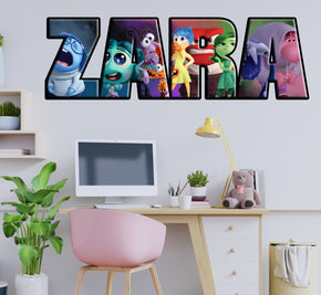 Inside Out Disney Personalized Name Wall Sticker Removable Decal Custom Decor Art INO03