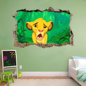 Simba Lion King 3D Smashed Wall Decal Removable Sticker Art Decor LK11