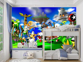 Sonic The Hedgehog Self-Adhesive Wallpaper Mural Home Wall Art Decor WP60