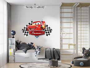 Disney Cars Lightning Mcqueen Personalized Name Wall Sticker Removable Decal Custom CMO09