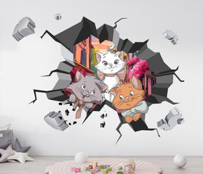 Aristocats 3D Explosion Effect Wall Sticker Decal Home Decor Mural Wall Art ARC05