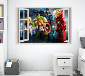 Lego Marvel 3D Window Wall Decal Removable Sticker Wall Art Decor Mural LG03