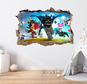 Lego Batman 3D Smashed Wall Decal Removable Sticker Wall Art Decor Mural LG10