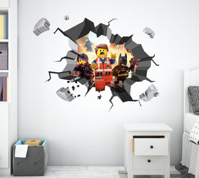 Lego Movie 3D Explosion Effect Wall Sticker Decal Home Decor Mural Art LG05