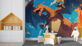 Charizard Pokemon Self-Adhesive Wallpaper Mural Home Wall Art Decor WP43