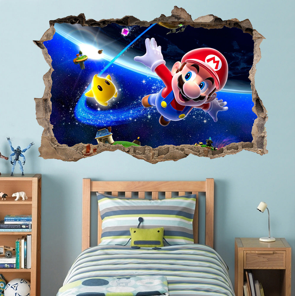 NEW 3D Super Mario Bros Removable Wall Stickers Decal Kids Home Decor USA