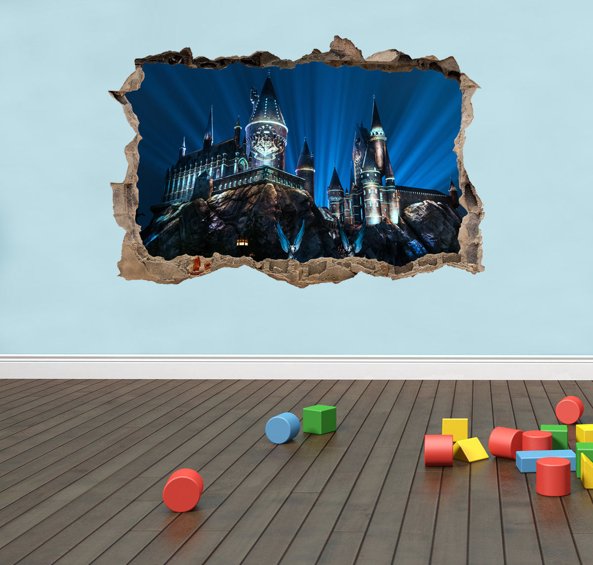 Harry Potter Hogwarts Castle 3D Smashed Broken Decal Wall Sticker J280 