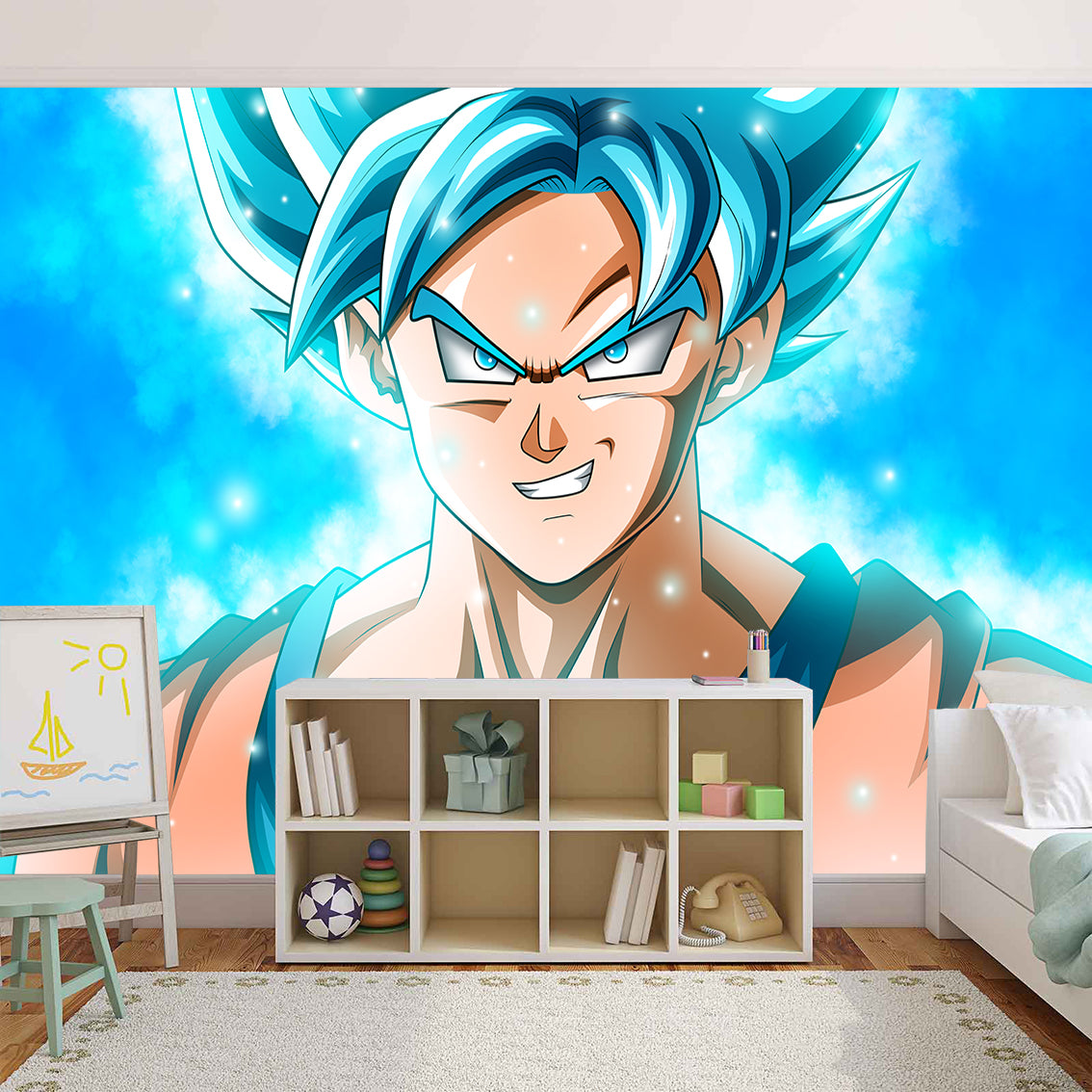 Dragon Ball Z Goku Woven Self-Adhesive Removable Wallpaper Modern