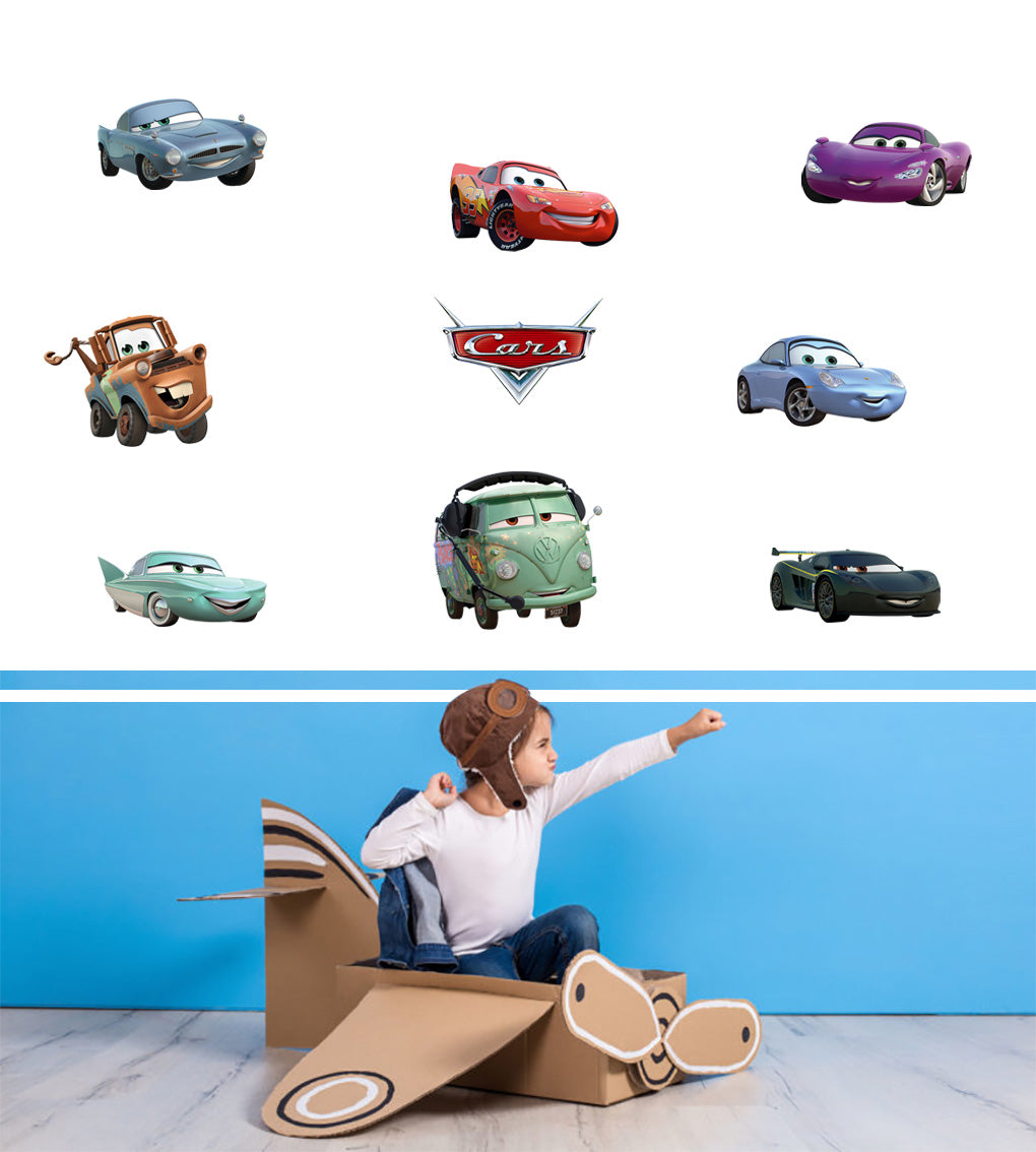 Set Set Cars Disney WC211 Wall Cars Sticker Movie Decal PERSONALIZED