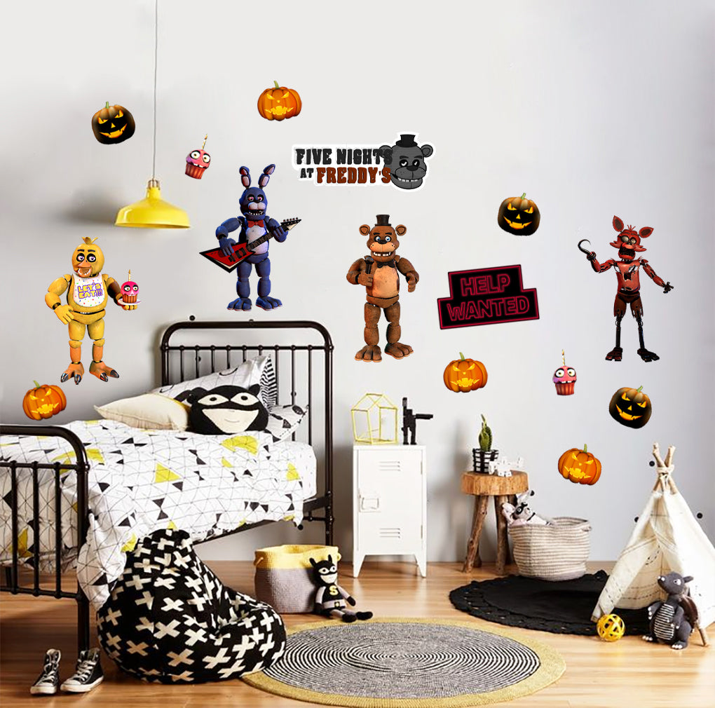 FNAF Five Nights at Freddy's Wall Decal Art Decor for Bedroom Vinyl FNAF  Wall Stickers Mural Size 54x78cm